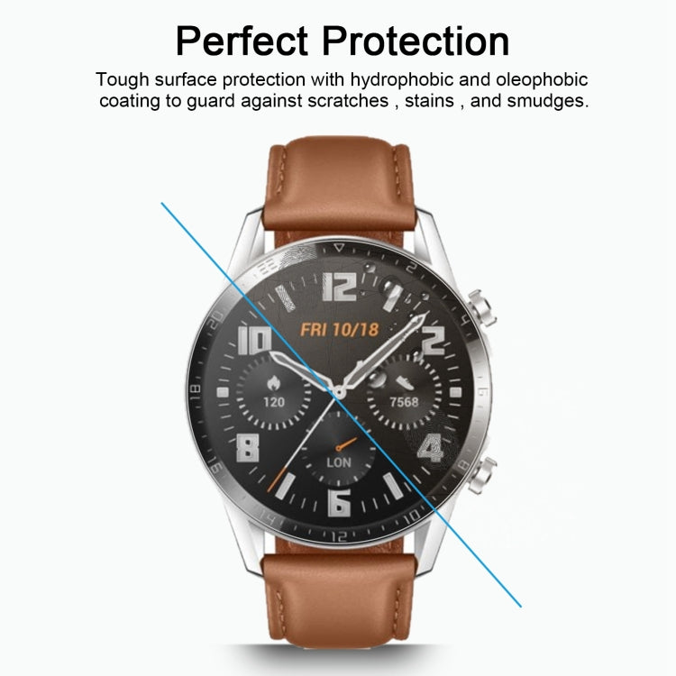 Per HUAWEI Watch GT 2 46mm (2019) ENKAY Hat-Prince 0.2mm 9H 2.15D Pellicola in vetro temperato con bordo curvo, For HUAWEI Watch GT 2 46mm (2019)  (1 PC), For HUAWEI Watch GT 2 46mm (2019) (2 PCS)