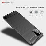 Custodia in TPU in fibra di carbonio con trama spazzolata per Galaxy A51