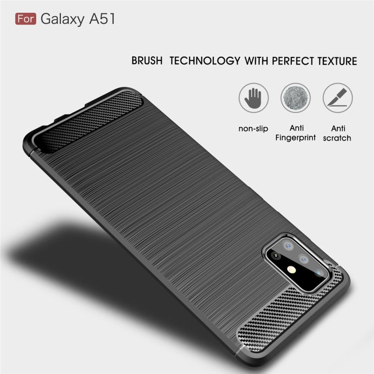 Custodia in TPU in fibra di carbonio con trama spazzolata per Galaxy A51