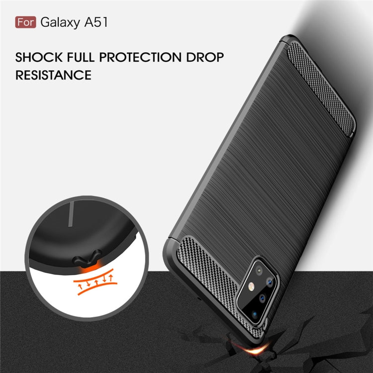 Custodia in TPU in fibra di carbonio con trama spazzolata per Galaxy A51