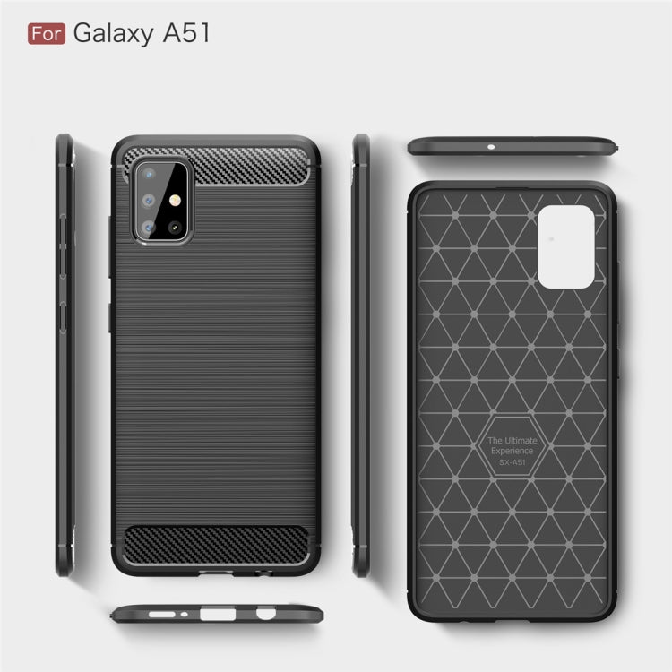 Custodia in TPU in fibra di carbonio con trama spazzolata per Galaxy A51