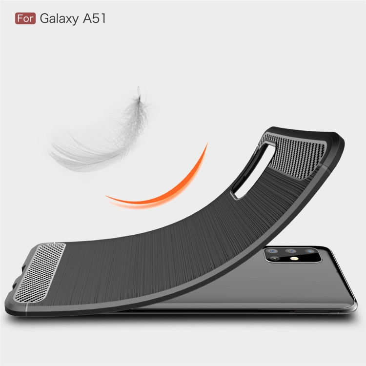 Custodia in TPU in fibra di carbonio con trama spazzolata per Galaxy A51