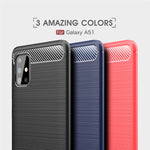 Custodia in TPU in fibra di carbonio con trama spazzolata per Galaxy A51
