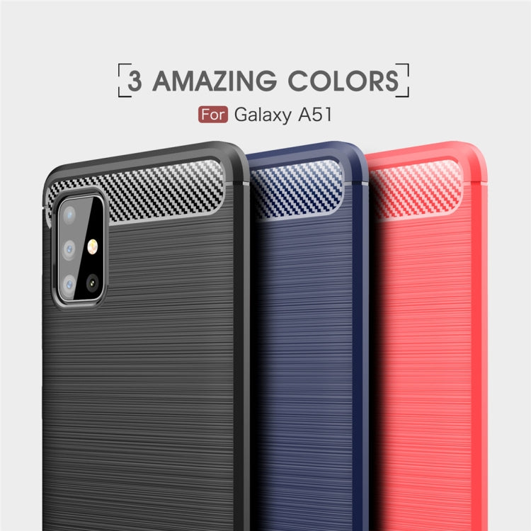 Custodia in TPU in fibra di carbonio con trama spazzolata per Galaxy A51