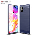 Custodia in TPU in fibra di carbonio con trama spazzolata per Galaxy A51