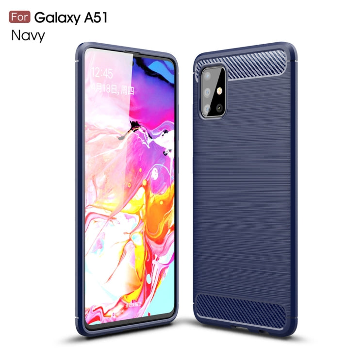 Custodia in TPU in fibra di carbonio con trama spazzolata per Galaxy A51