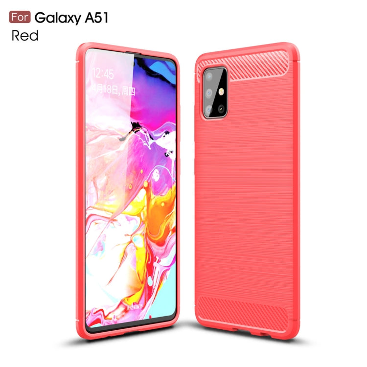 Custodia in TPU in fibra di carbonio con trama spazzolata per Galaxy A51
