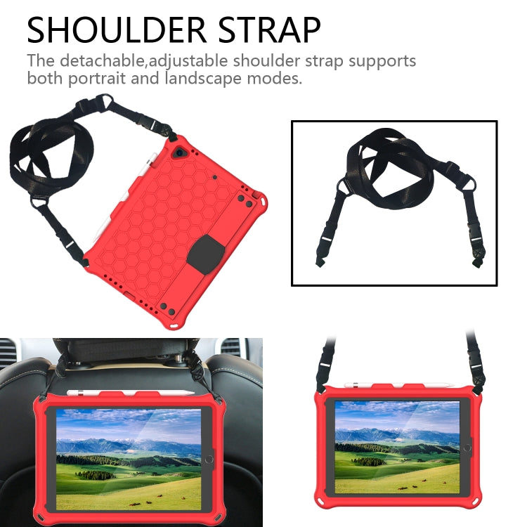 Design a nido d'ape EVA + PC Guscio protettivo piatto anticaduta a quattro angoli con cinghie, For iPad Air/Air2/Pro9.7, For iPad 10.2, For    iPad Pro 10.5, For iPad  Air 2019 10.5