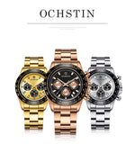 Orologio al quarzo multifunzione OCHSTIN Augusten 6103B Orologio da uomo con cinturino in acciaio con calendario sportivo luminoso e impermeabile