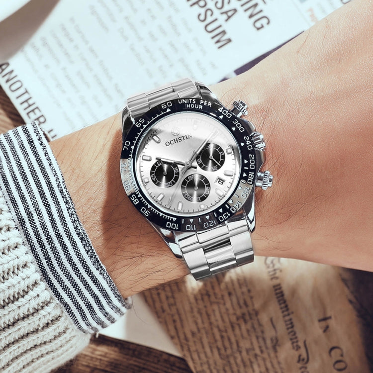Orologio al quarzo multifunzione OCHSTIN Augusten 6103B Orologio da uomo con cinturino in acciaio con calendario sportivo luminoso e impermeabile