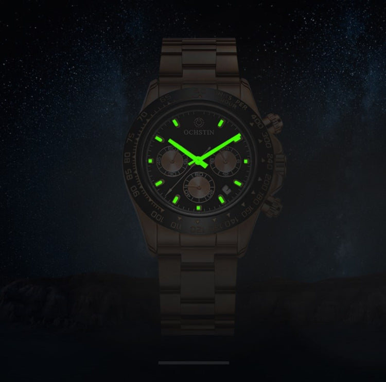 Orologio al quarzo multifunzione OCHSTIN Augusten 6103B Orologio da uomo con cinturino in acciaio con calendario sportivo luminoso e impermeabile