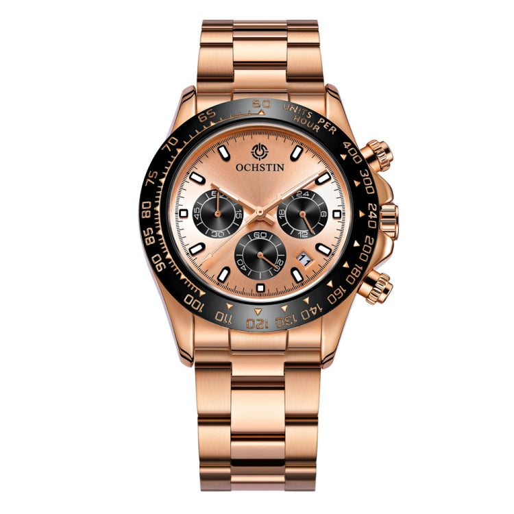 Orologio al quarzo multifunzione OCHSTIN Augusten 6103B Orologio da uomo con cinturino in acciaio con calendario sportivo luminoso e impermeabile