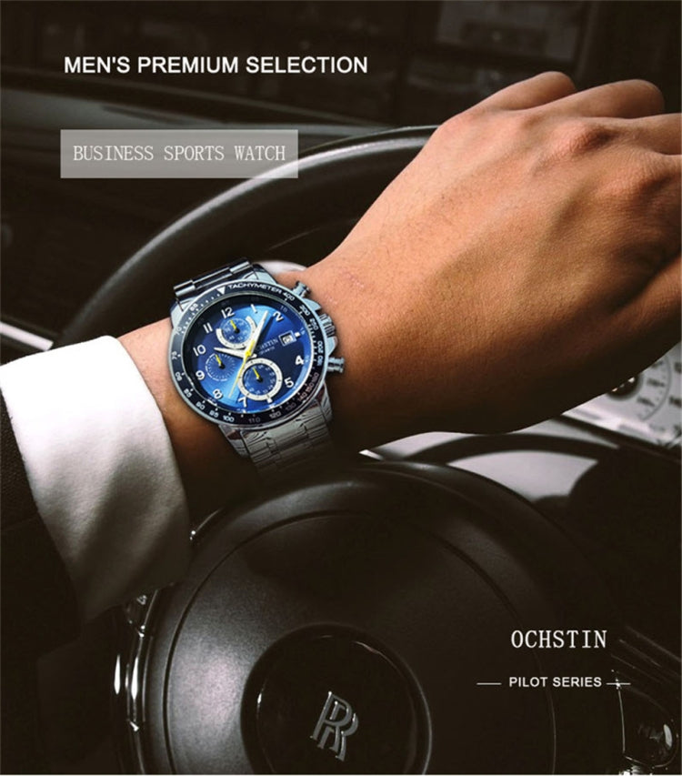 OCHSTIN 6112 Orologio multifunzione da uomo Moda Sport Business Calendario Orologio da uomo luminoso Orologio al quarzo Orologio in acciaio