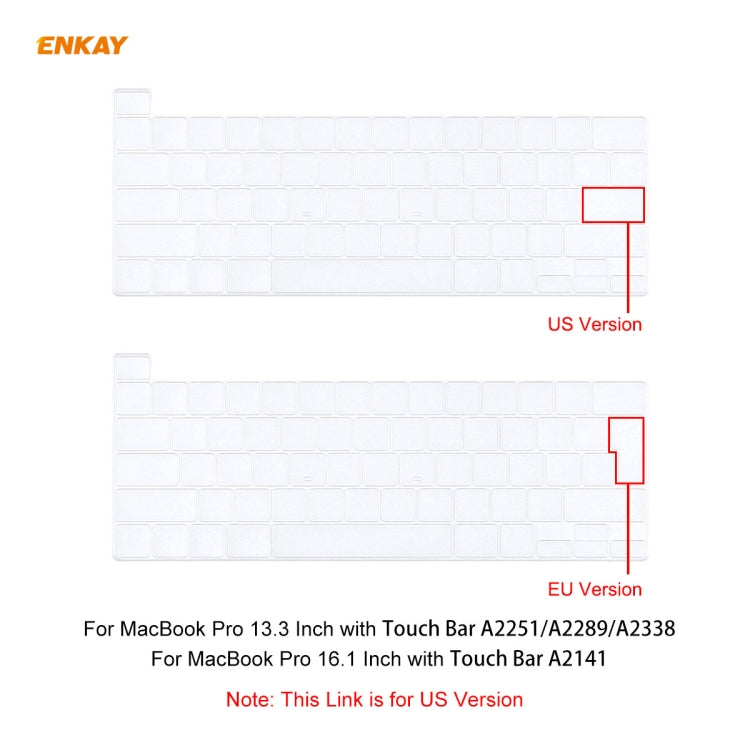 ENKAY per MacBook Pro 16 pollici (A2141) Protezione morbida per tastiera in TPU, US Version