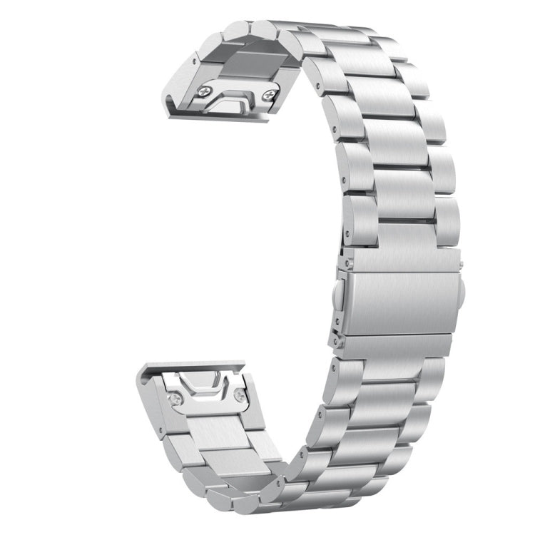 Per Garmin Fenix 5 cinturino in acciaio inossidabile a tre sfere in metallo (argento), 20MM, 22MM, 26MM
