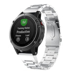 Per Garmin Fenix 5 cinturino in acciaio inossidabile a tre sfere in metallo (argento), 20MM, 22MM, 26MM
