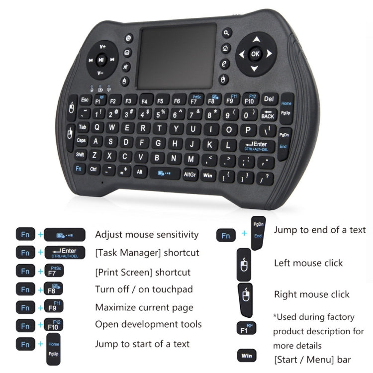 MT10 Fly Air Mouse 2,4 GHz Mini tastiera wireless Tastiera multifunzione Fly Air Mouse