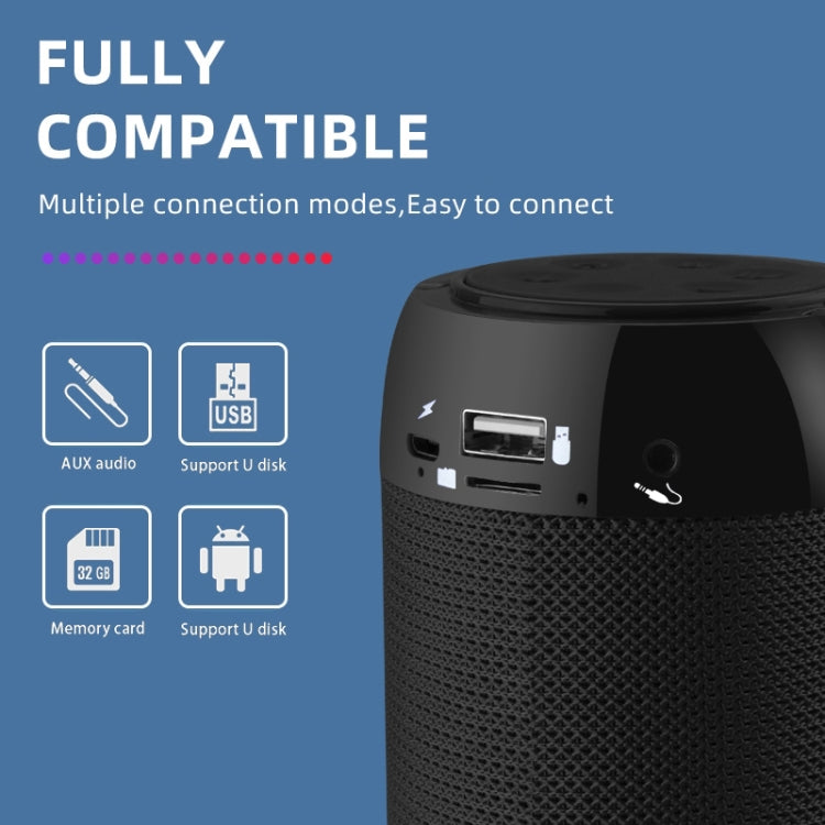 TG113C Colonna Mini altoparlante Bluetooth portatile Radio FM Subwoofer impermeabile Supporto per telefono Altoparlanti wireless