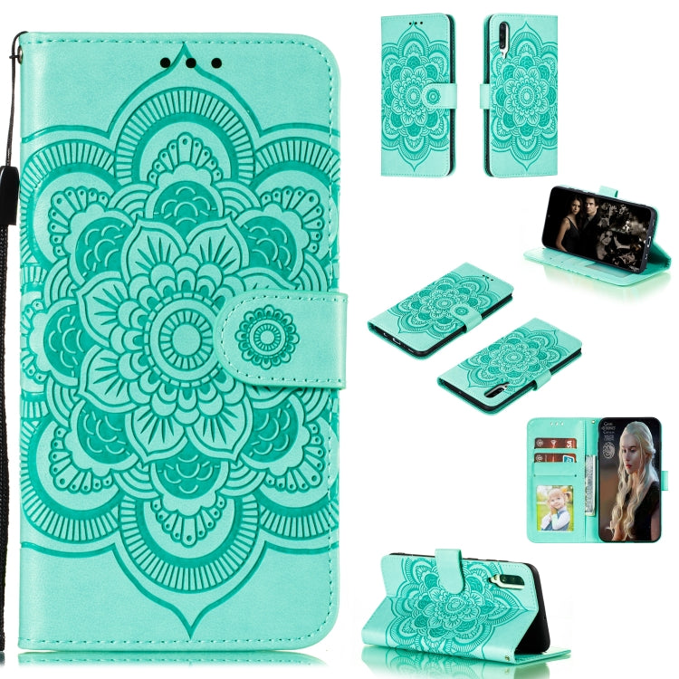 Per Galaxy A70s Mandala Embossing Pattern Custodia in pelle a vibrazione orizzontale con supporto e slot per schede e portafoglio e cornice per foto e cordino, For Galaxy A70s