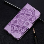 Per Galaxy A70s Mandala Embossing Pattern Custodia in pelle a vibrazione orizzontale con supporto e slot per schede e portafoglio e cornice per foto e cordino, For Galaxy A70s