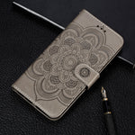Per Galaxy A70s Mandala Embossing Pattern Custodia in pelle a vibrazione orizzontale con supporto e slot per schede e portafoglio e cornice per foto e cordino, For Galaxy A70s