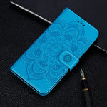 Per Galaxy A70s Mandala Embossing Pattern Custodia in pelle a vibrazione orizzontale con supporto e slot per schede e portafoglio e cornice per foto e cordino, For Galaxy A70s