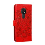Per Nokia 7.2 Custodia in pelle con motivo a goffratura Mandala orizzontale con supporto e slot per schede e portafoglio e cornice per foto e cordino