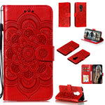 Per Nokia 7.2 Custodia in pelle con motivo a goffratura Mandala orizzontale con supporto e slot per schede e portafoglio e cornice per foto e cordino