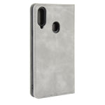 Per Galaxy A20s Custodia in pelle con ventosa magnetica da lavoro retro-pelle con supporto, slot per carte e portafoglio, For Galaxy A20s