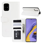 Per Galaxy A51 R64 Texture Custodia protettiva a vibrazione orizzontale singola con supporto e slot per schede e portafoglio e cornice per foto, For Samsung Galaxy A51 (4G)