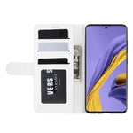 Per Galaxy A51 R64 Texture Custodia protettiva a vibrazione orizzontale singola con supporto e slot per schede e portafoglio e cornice per foto, For Samsung Galaxy A51 (4G)