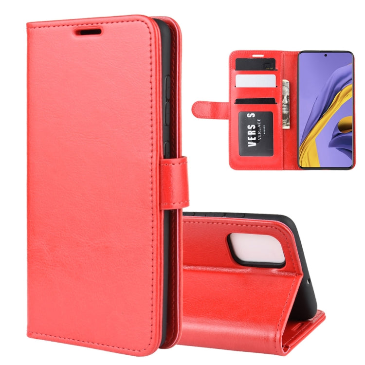 Per Galaxy A51 R64 Texture Custodia protettiva a vibrazione orizzontale singola con supporto e slot per schede e portafoglio e cornice per foto, For Samsung Galaxy A51 (4G)