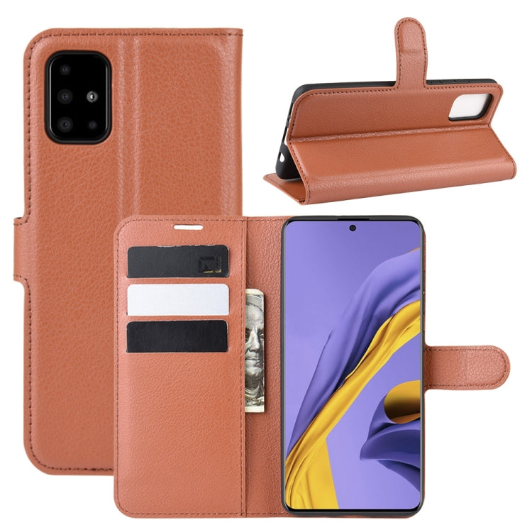Per Galaxy A51 Litchi Texture Custodia protettiva a vibrazione orizzontale con supporto e slot per schede e portafoglio, For Galaxy A51 (4G)