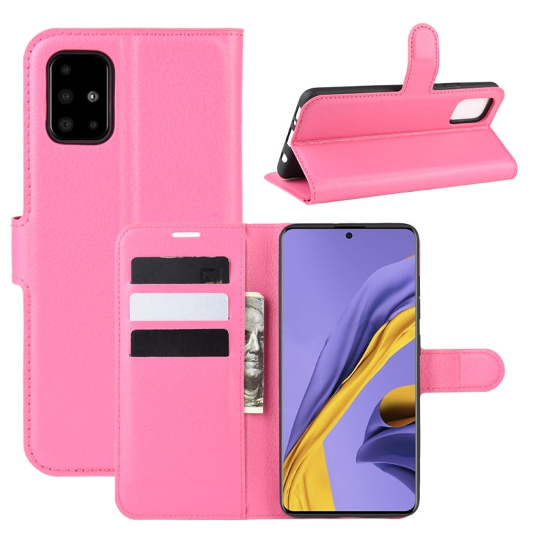 Per Galaxy A51 Litchi Texture Custodia protettiva a vibrazione orizzontale con supporto e slot per schede e portafoglio, For Galaxy A51 (4G)