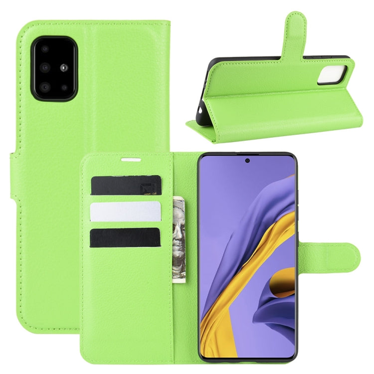 Per Galaxy A51 Litchi Texture Custodia protettiva a vibrazione orizzontale con supporto e slot per schede e portafoglio, For Galaxy A51 (4G)
