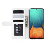 Per Galaxy A71 R64 Texture Custodia protettiva a vibrazione singola orizzontale con supporto e slot per schede e portafoglio e cornice per foto, For Samsung Galaxy A71
