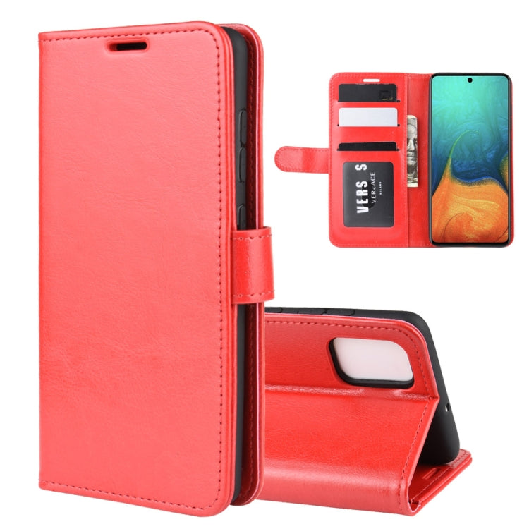 Per Galaxy A71 R64 Texture Custodia protettiva a vibrazione singola orizzontale con supporto e slot per schede e portafoglio e cornice per foto, For Samsung Galaxy A71