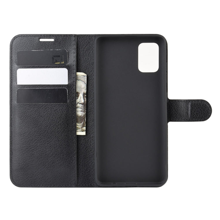 Per Galaxy A71 Litchi Texture Custodia protettiva a vibrazione orizzontale con supporto e slot per schede e portafoglio, For Galaxy A71