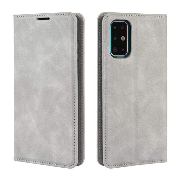Per Galaxy S11 Custodia in pelle con ventosa magnetica per affari retro-pelle con supporto, slot per carte e portafoglio, For Samsung Galaxy S20+