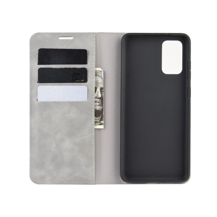 Per Galaxy S11 Custodia in pelle con ventosa magnetica per affari retro-pelle con supporto, slot per carte e portafoglio, For Samsung Galaxy S20+