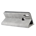 Per Galaxy A10s Custodia in pelle con ventosa magnetica per affari retro-pelle con supporto, slot per carte e portafoglio, For Galaxy A10s