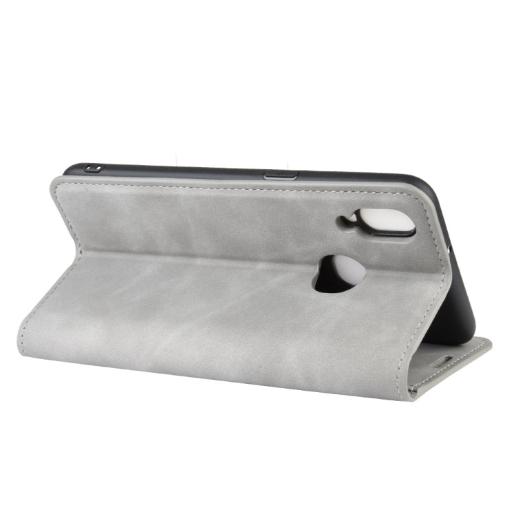 Per Galaxy A10s Custodia in pelle con ventosa magnetica per affari retro-pelle con supporto, slot per carte e portafoglio, For Galaxy A10s