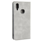 Per Galaxy A10s Custodia in pelle con ventosa magnetica per affari retro-pelle con supporto, slot per carte e portafoglio, For Galaxy A10s