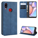 Per Galaxy A10s Custodia in pelle con ventosa magnetica per affari retro-pelle con supporto, slot per carte e portafoglio, For Galaxy A10s