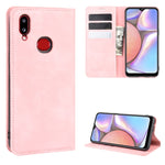 Per Galaxy A10s Custodia in pelle con ventosa magnetica per affari retro-pelle con supporto, slot per carte e portafoglio, For Galaxy A10s