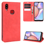 Per Galaxy A10s Custodia in pelle con ventosa magnetica per affari retro-pelle con supporto, slot per carte e portafoglio, For Galaxy A10s