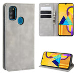 Per Galaxy M30s Custodia in pelle con ventosa magnetica da lavoro retro-skin con supporto, slot per carte e portafoglio, For Galaxy M30s