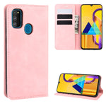 Per Galaxy M30s Custodia in pelle con ventosa magnetica da lavoro retro-skin con supporto, slot per carte e portafoglio, For Galaxy M30s