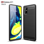 Custodia in TPU in fibra di carbonio con trama spazzolata per Galaxy A71