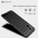 Custodia in TPU in fibra di carbonio con trama spazzolata per Galaxy A71